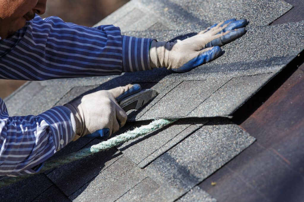 In order to fit properly shingles are cut.
